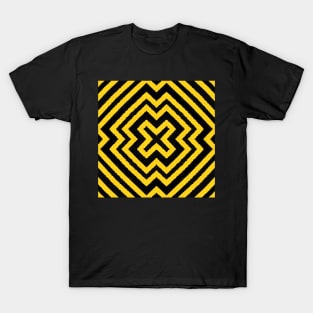 HIGHLY Visible Yellow and Black Line Kaleidoscope pattern (Seamless) 6 T-Shirt